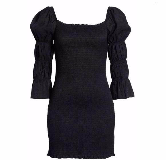 J.O.A Smock Puffed Bodycon Mini Dress - Picture 13 of 14